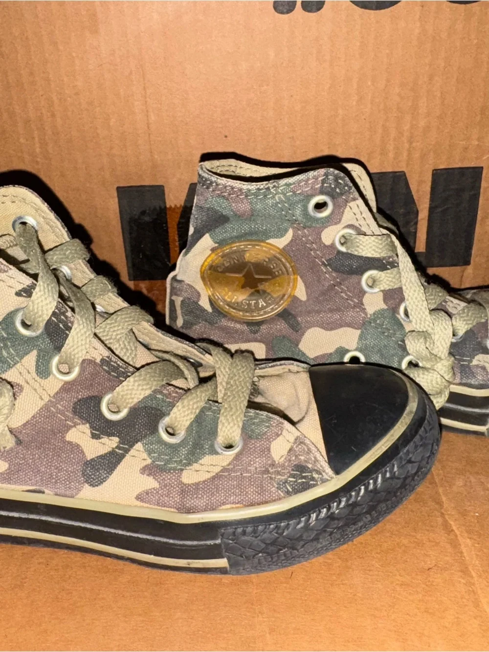 Converse Kids Camo High-Top Sneakers - Green/Tan/Black